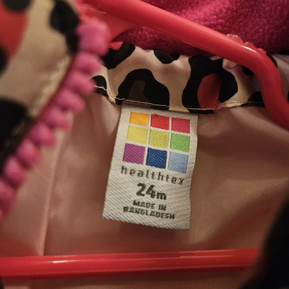 Leopard Print Girls Jacket w/ Pink Accents, Sz 24 mo Trendy, Cheetah